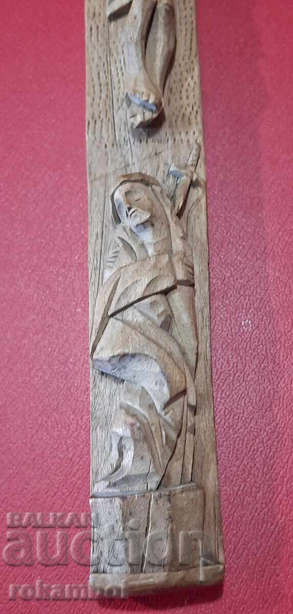 Răstignire (cruce relicvar) lemn de cireș - 6