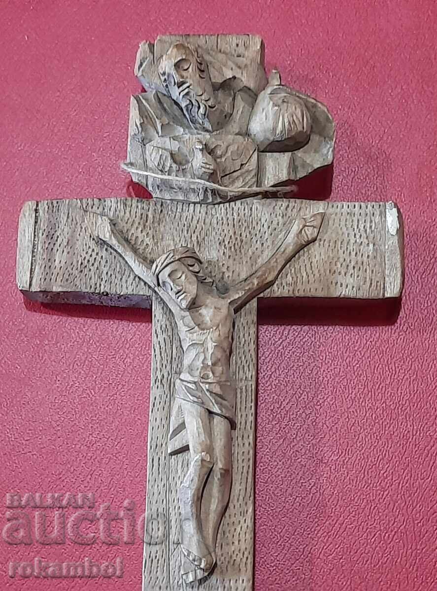 Răstignire (cruce relicvar) lemn de cireș - 7