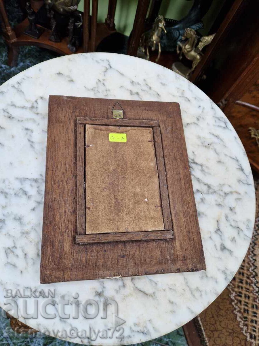 Παλαιό, υπέροχο, αντίκα, χειροποίητο, ζωγραφισμένο καθρέφτη - 7