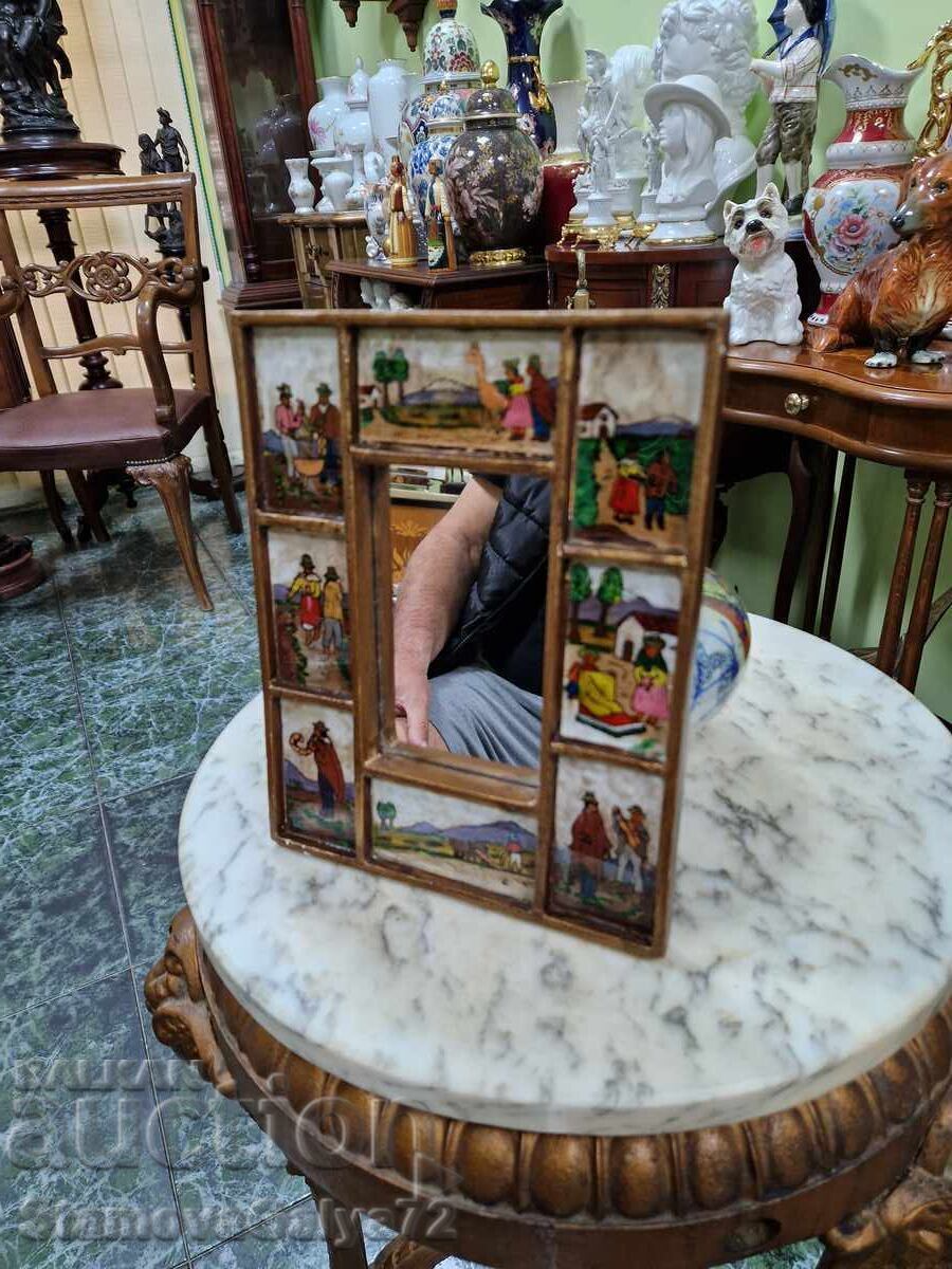 Old, terribly antique, hand-painted mirror