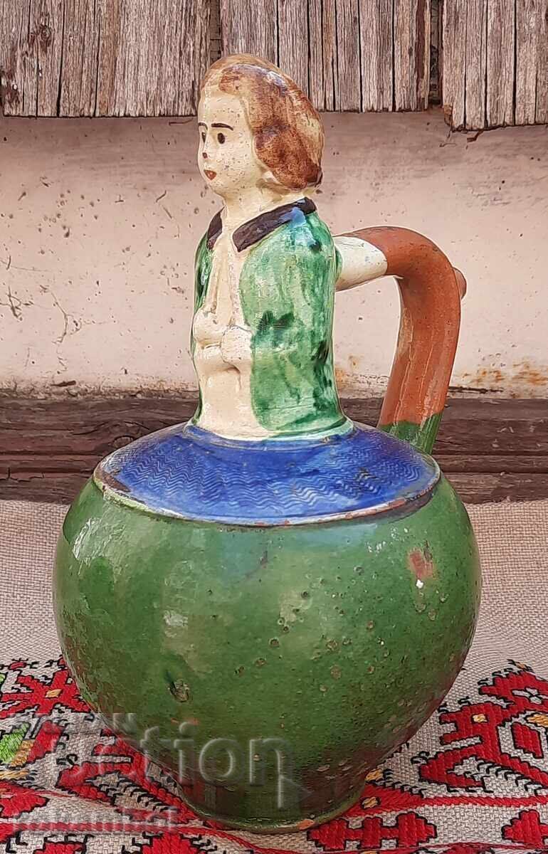 Veche oală de ceramică bulgărească, originală, de autor Veche oală de ceramică bulgărească, originală, de autor