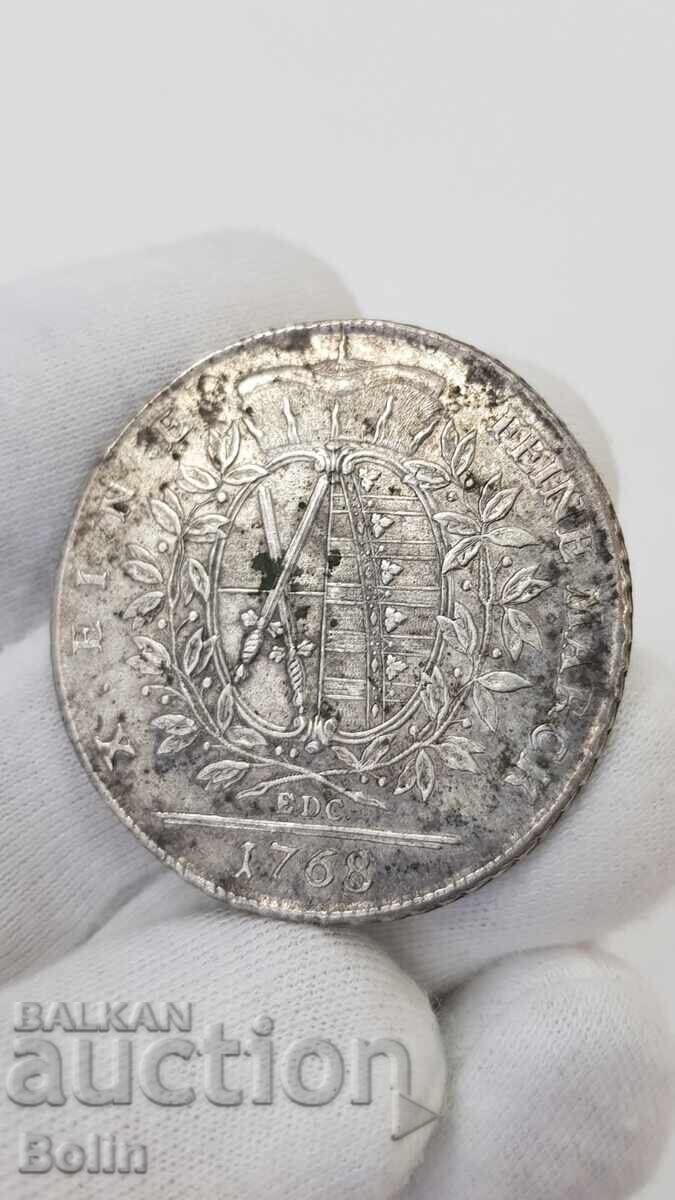 Σπάνιο ασημένιο νόμισμα Τάλερο Σαξονίας Γερμανίας 1768 - 5