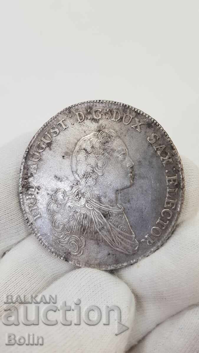 Monedă rară de argint Taler Saxonia Germania 1768