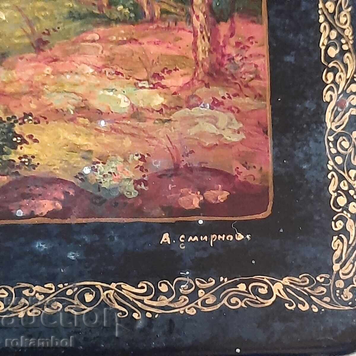 Livrarea Cutie rară rusească pictată manual, Mstera Livrarea Cutie rară rusească pictată manual, Mstera