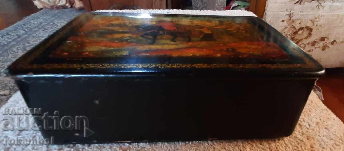 Cutie rară rusească pictată manual, Mstera - 7 Cutie rară rusească pictată manual, Mstera - 7