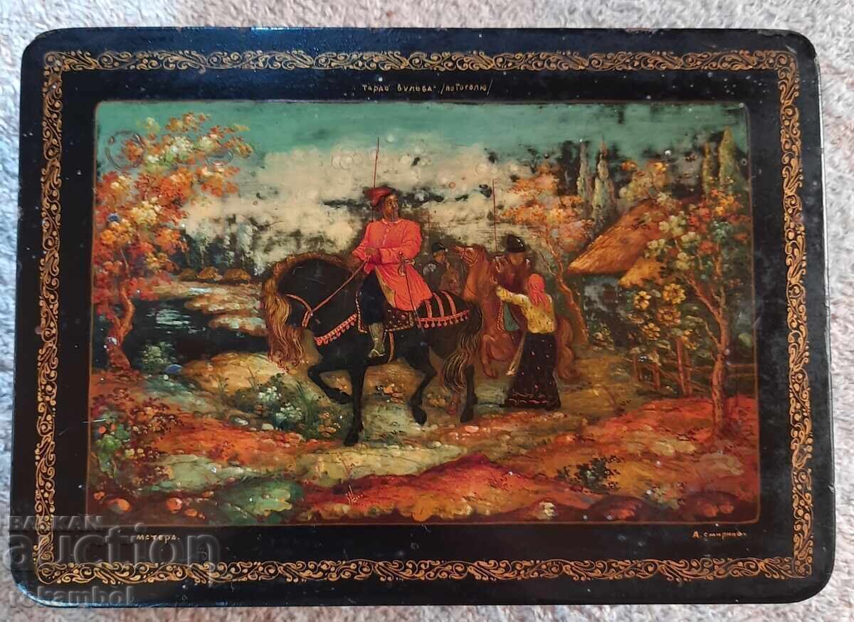 Cutie rară rusească pictată manual, Mstera Cutie rară rusească pictată manual, Mstera