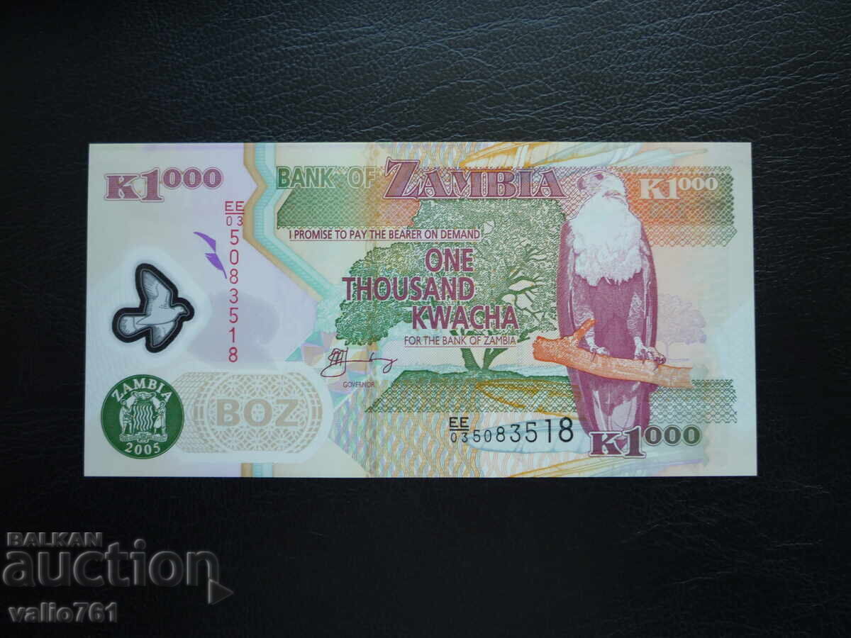 ZAMBIA 1000 KWACHA 2005 NOUĂ UNC POLIMER