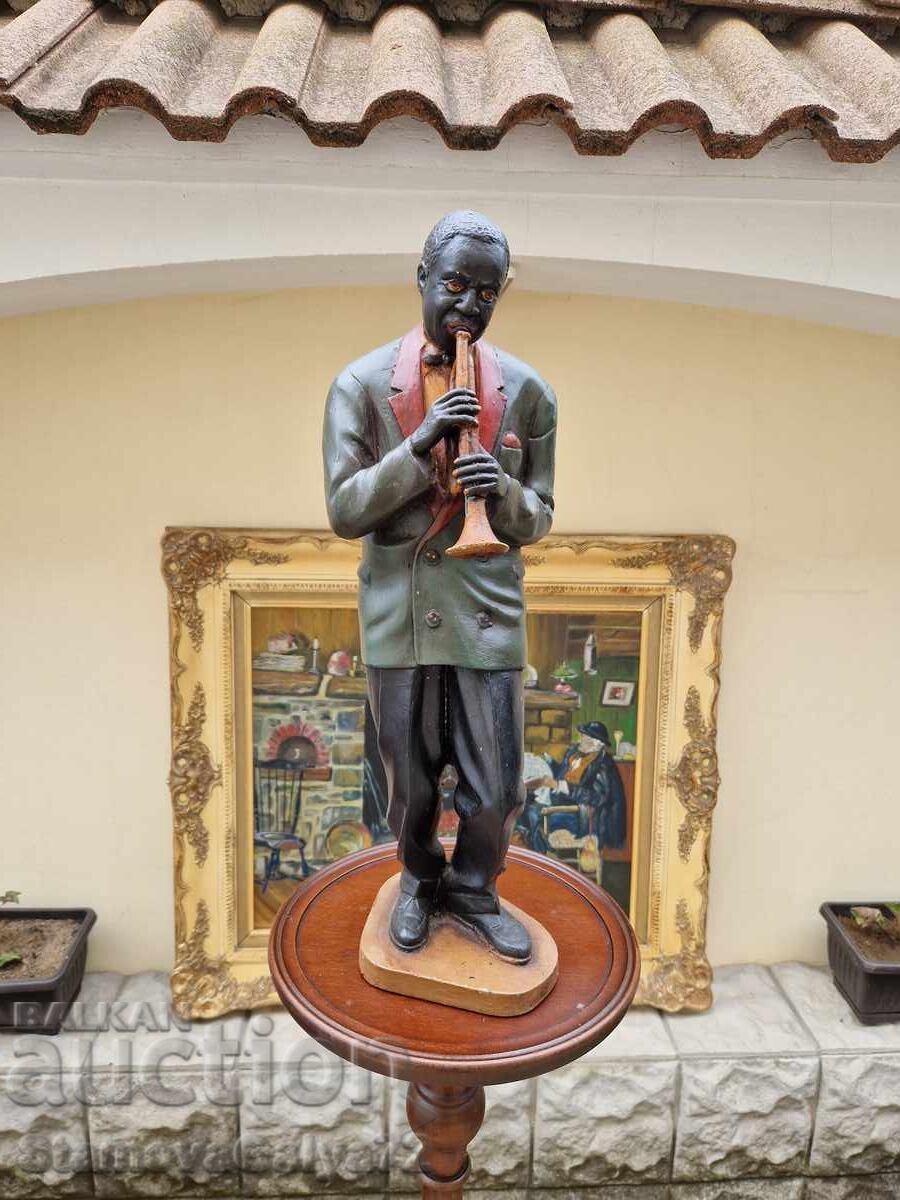 Υπέροχο αντίκα ολλανδικό ειδώλιο φιγούρα μουσικού