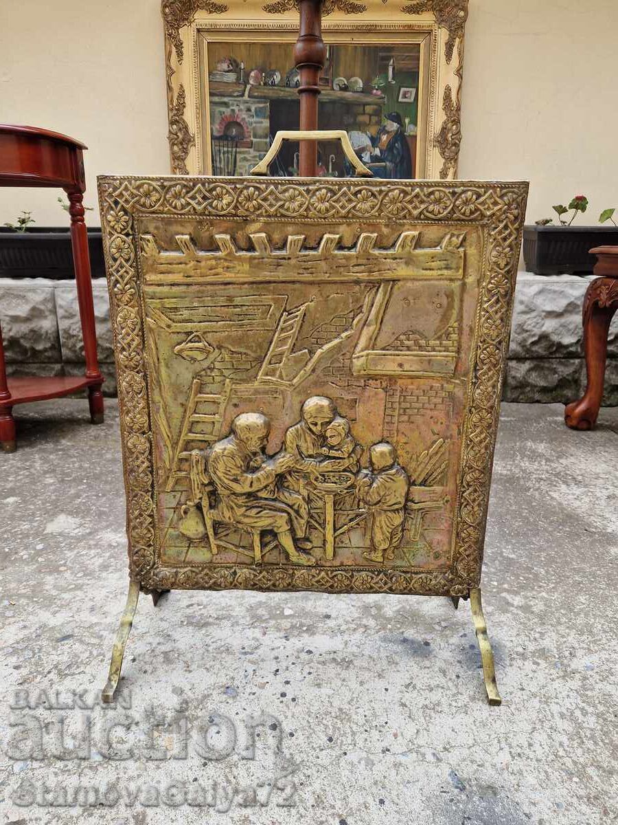 Unique antique English bronze fireplace grate panel with price € 136.00 | 265.99 BGN