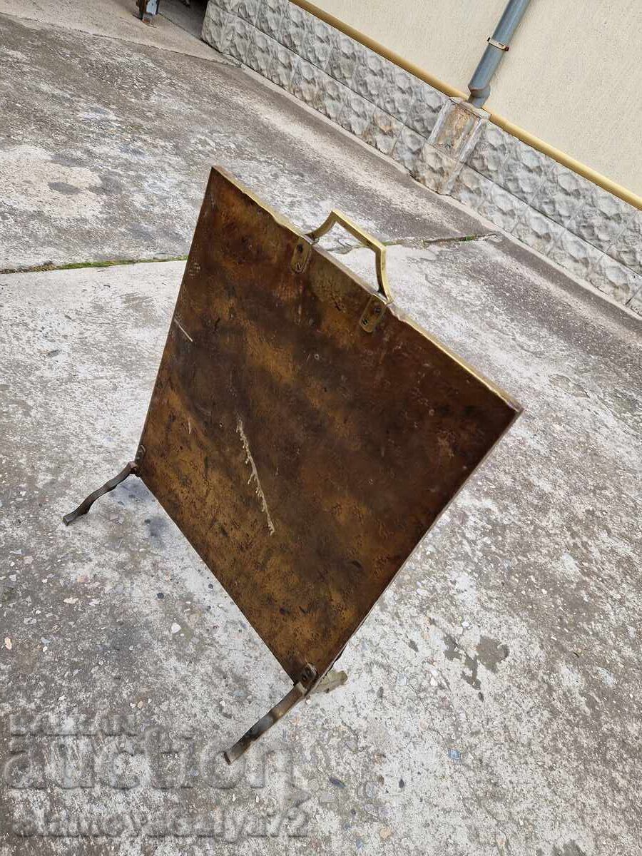 Unique antique English bronze fireplace grate panel - 6