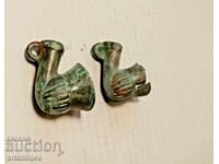 Două pipe de fumat din bronz – Imperiul Otoman, secolul al XVIII-lea – al XIX-lea