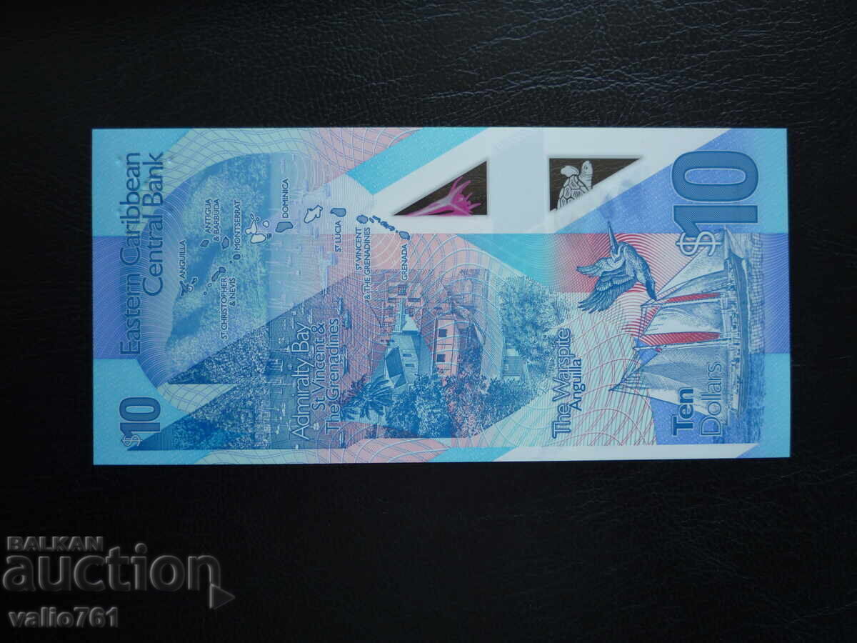ИЗТОЧНИ КАРИБИ 10 ДОЛАРА  2019  НОВА  UNC  ПОЛИМЕР с цена € 10.00 | 19.56 лв.