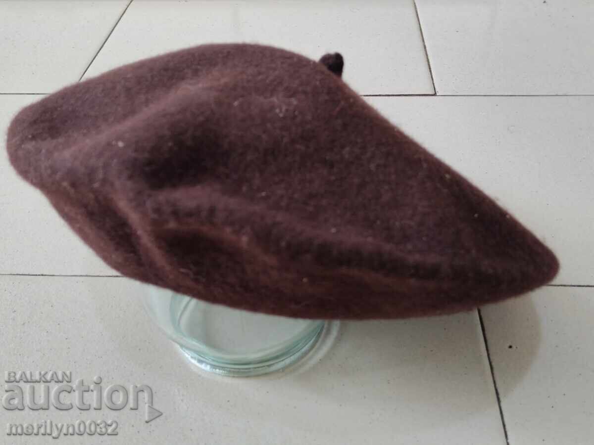 Auction  Old wool beret, hat, cap