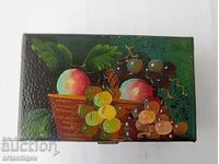 Cutie din lemn pictată manual, vintage, rusească sovietică