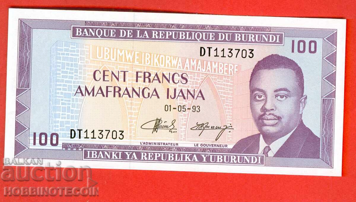 БУРУНДИ BURUNDI 100 Франка емисия issue 1993 НОВА UNC