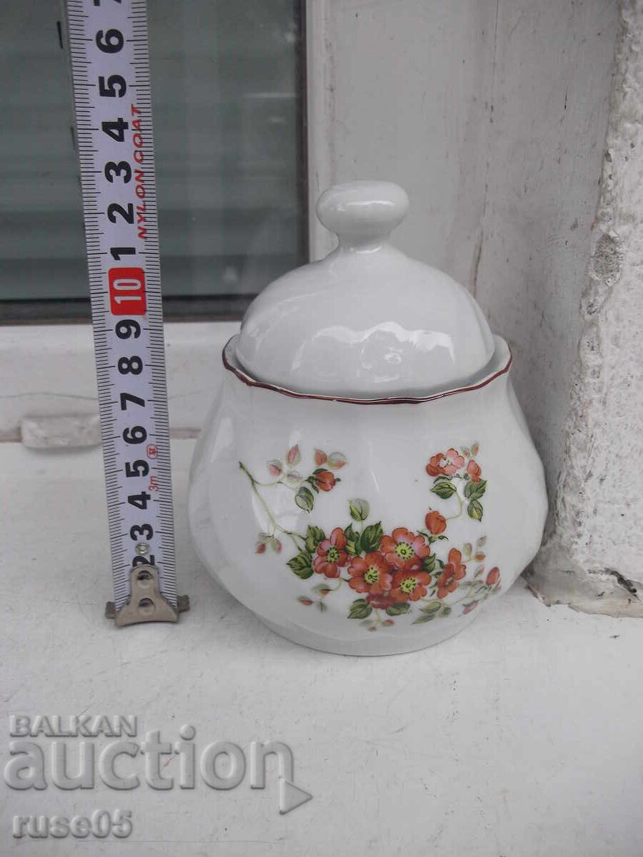 Bulgarian porcelain sugar bowl from the socialist era with price 10.00 BGN | € 5.11