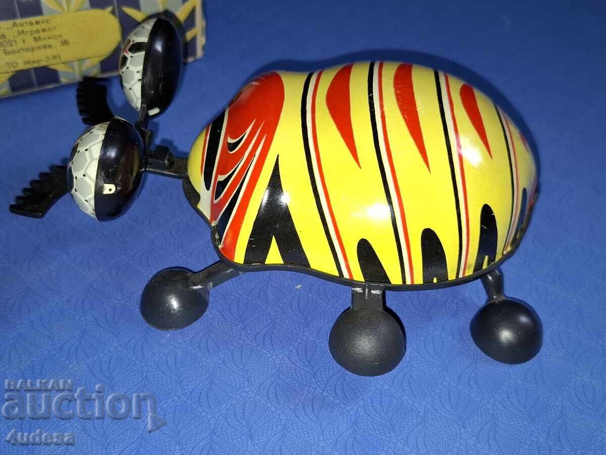 Delivery of Old Russian USSR mechanical tin toy beetle