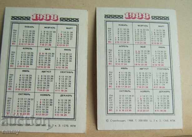 Delivery of Calendar 1988 - Safety, Labor Protection, USSR - 2 pieces