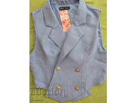Women's vest in milky blue color, size 38/M, new