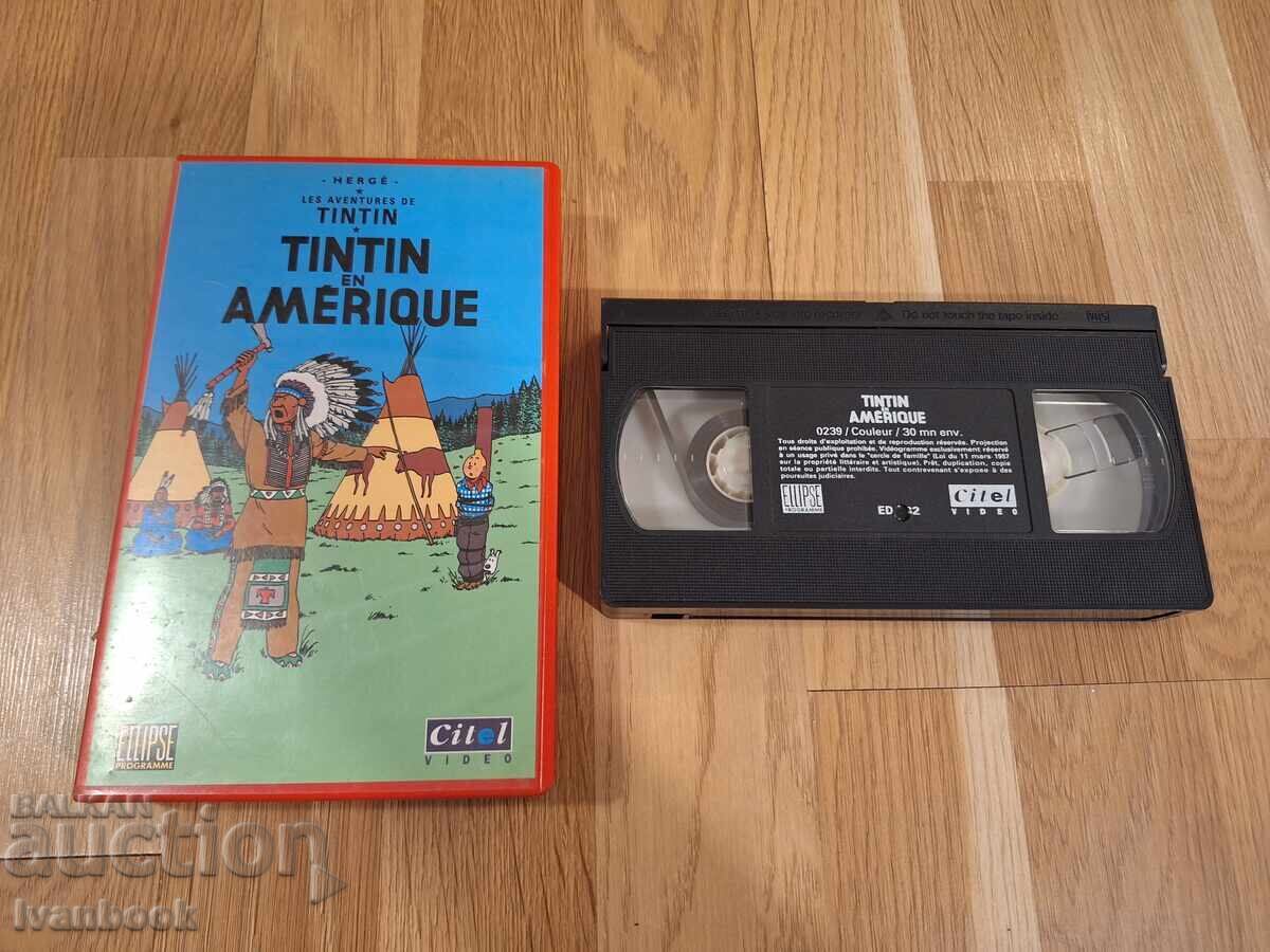 Βιντεοκασέτα VHS - Κινούμενα σχέδια Τεντέν στην Αμερική