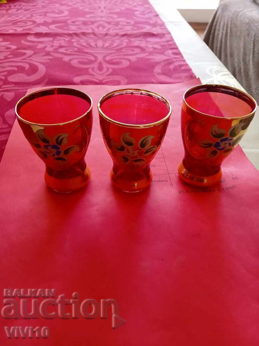 Δημοπρασία Σετ 4 τεμαχίων σερβίτσιο Βοημίας, σμάλτο, επιχρύσωση