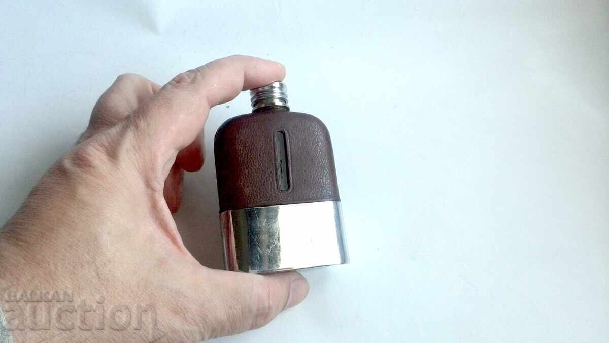 Sticlă de buzunar veche, mică, pentru alcool