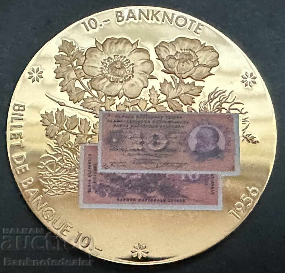 Bancnotă monedă 10 franci Elveția NR. 2 Bancnotă monedă 10 franci Elveția NR. 2