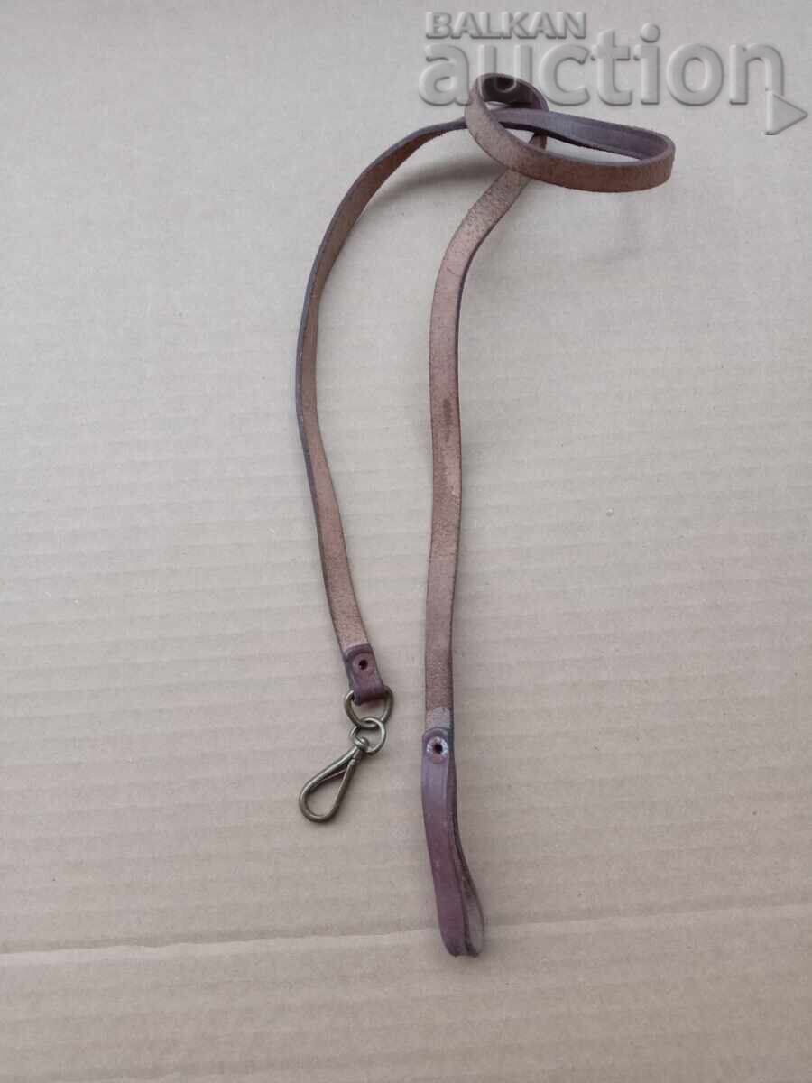 Δερμάτινο λουράκι με μπρούτζινη καραμπίνα για πιστόλι ρεβόλβερ WW1 - 6