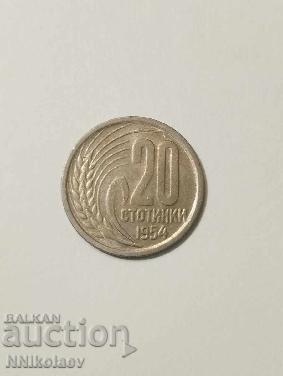 20 de cenți 1954 cu preț 15.00 BGN | € 7.67 20 de cenți 1954 cu preț 15.00 BGN | € 7.67