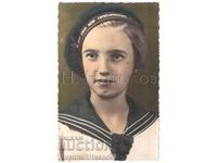 1935 СТАРА СНИМКА СОФИЯ УЧЕНИЧКА В СТУДИО ФОТО ДОБРУДЖА Д936