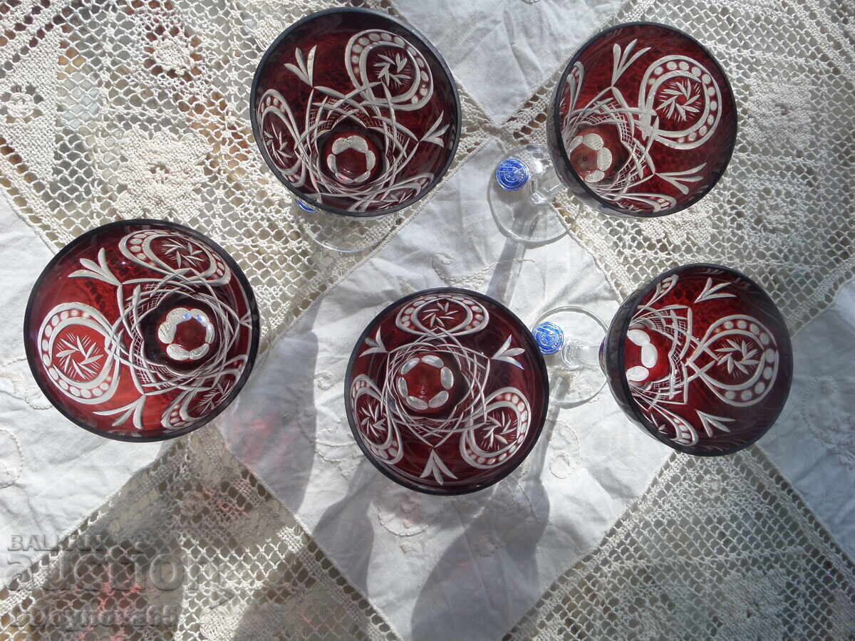 Buzau Perla Lux - 5 pcs. colored crystal for aperitif - 5