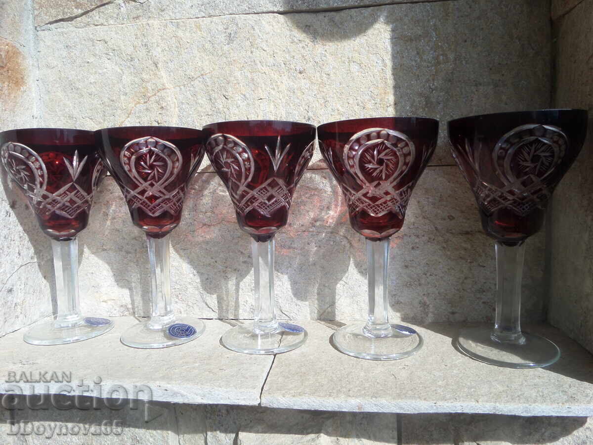Buzau Perla Lux - 5 pcs. colored crystal for aperitif - 7 Buzau Perla Lux - 5 pcs. colored crystal for aperitif - 7