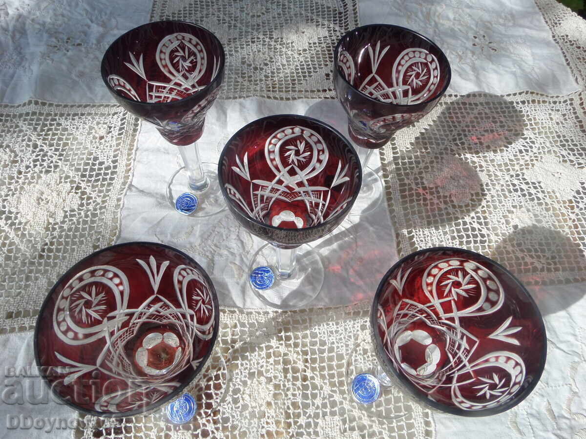 Buzau Perla Lux - 5 pcs. colored crystal for aperitif Buzau Perla Lux - 5 pcs. colored crystal for aperitif