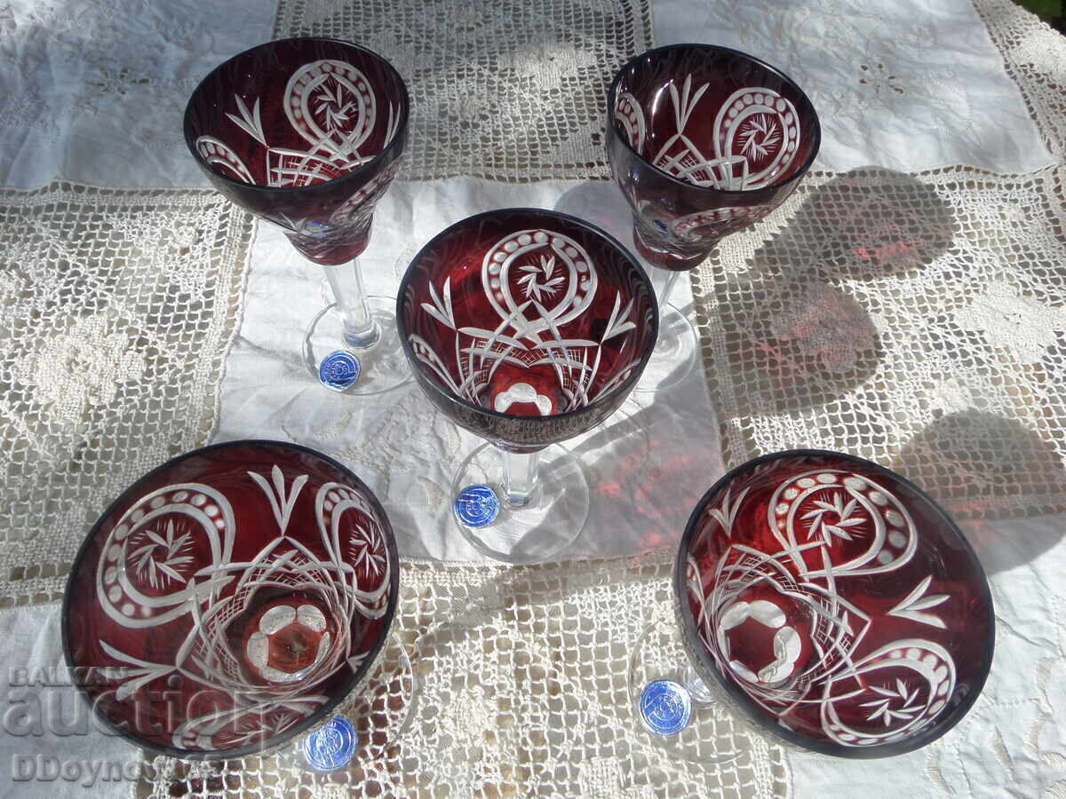 Buzau Perla Lux - 5 pcs. colored crystal for aperitif