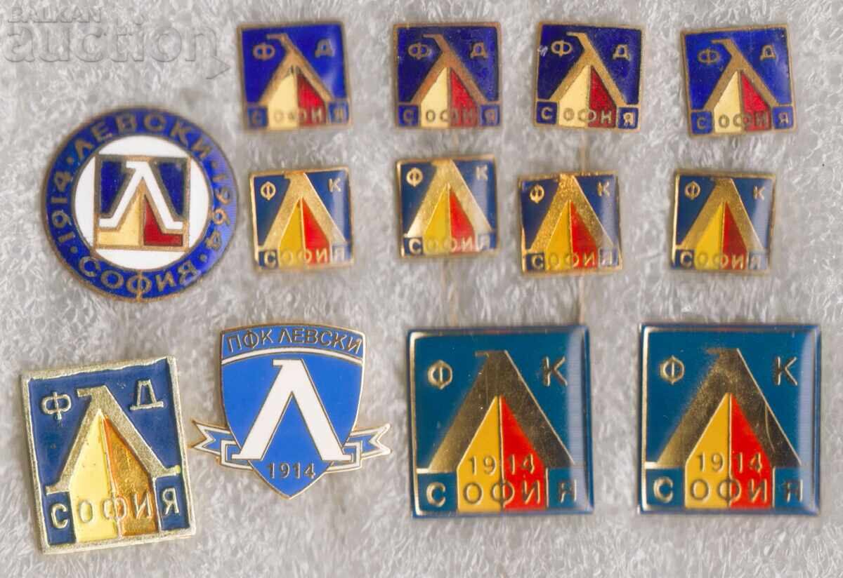 LEVski Sofia 1914 - 13 old football badges