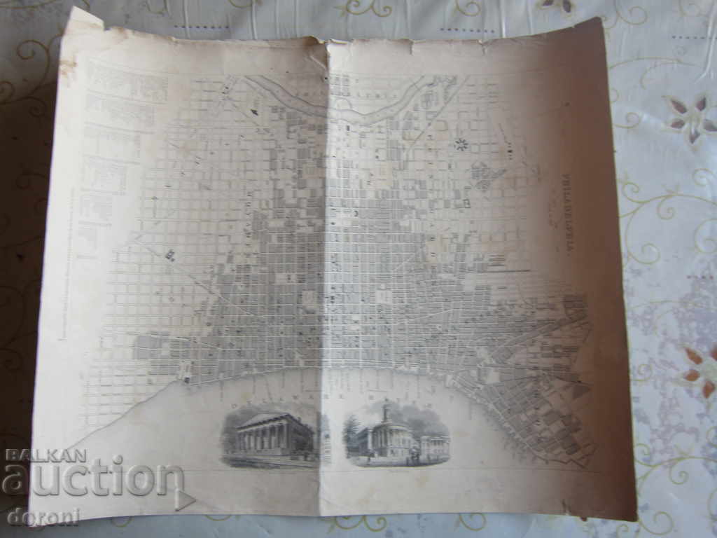 Американска  карта Philadelphia  1840