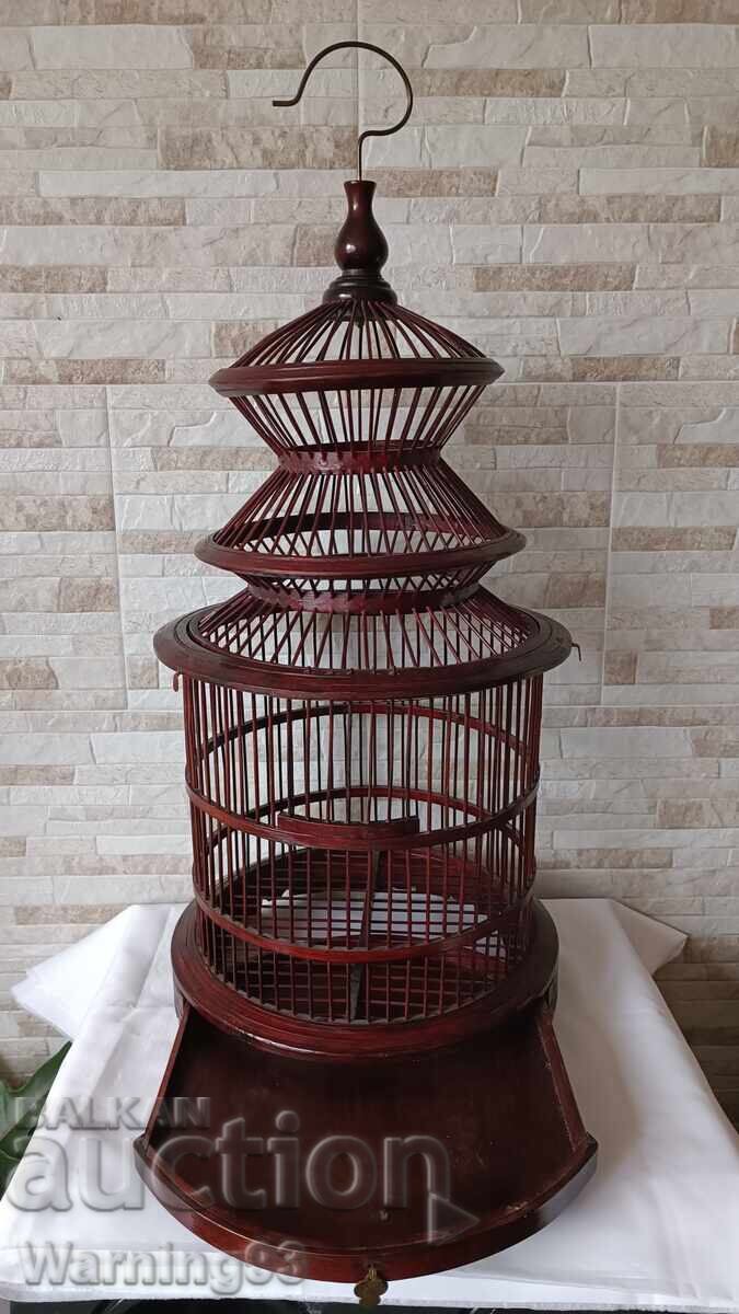 Доставка на Стар китайски дървен кафез - ръчна изработка - рядък модел