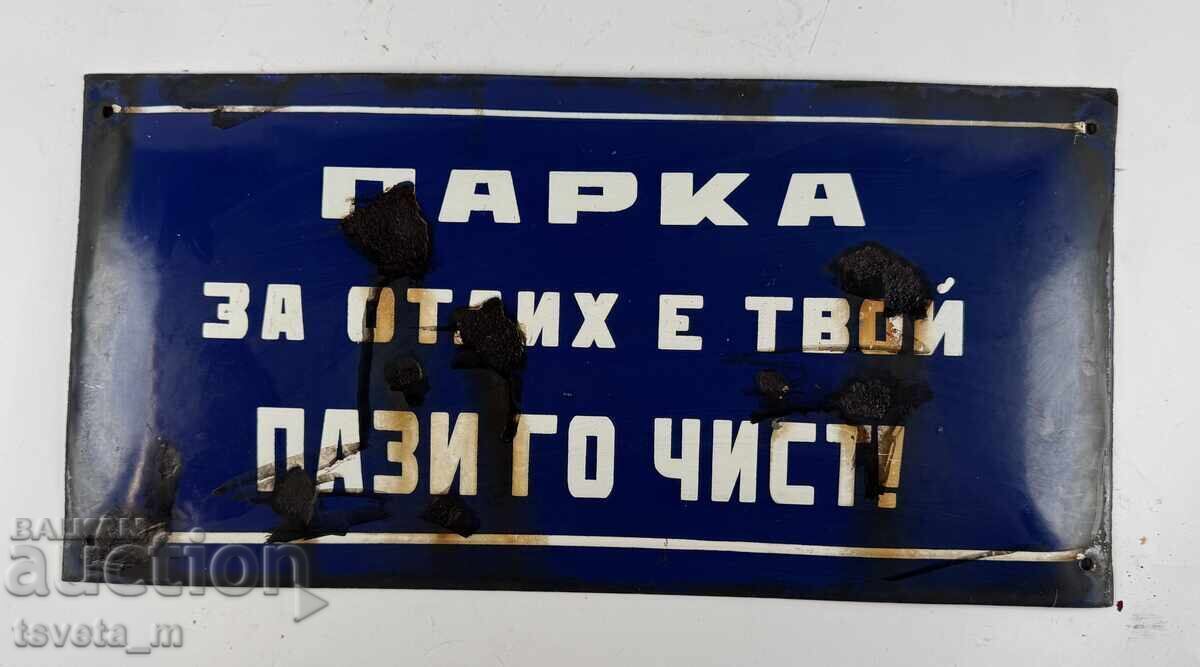 Vintage enamel sign, original social (era) Vintage enamel sign, original social (era)