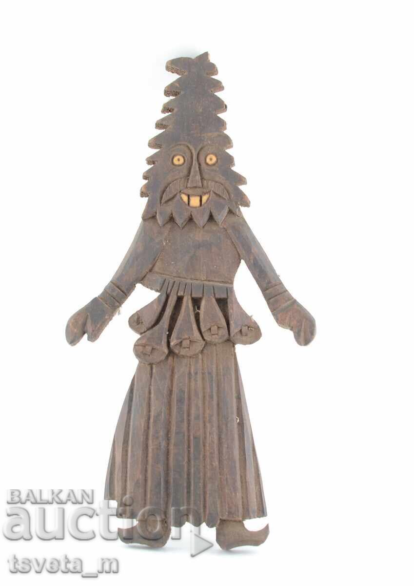 Sculptură în lemn KUKER lucrată manual, decor de perete