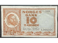 Norvegia 10 Coroane 1967 Pick 31d Ref 2253