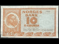 Norvegia 10 Coroane 1967 Pick 31d Ref 9055