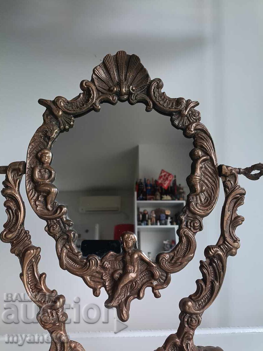 Delivery of Vintage, bronze, massive, table mirror
