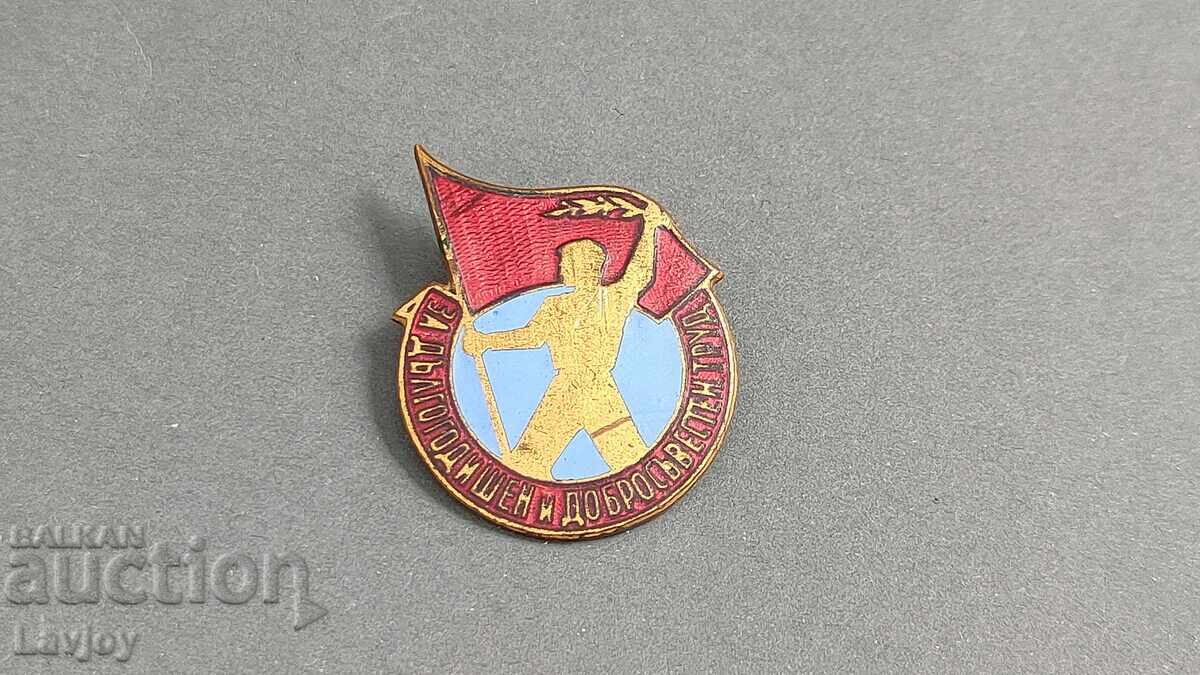 Εμαγιέ σοσιαλιστικό σήμα για πολυετή και επιμελή εργασία