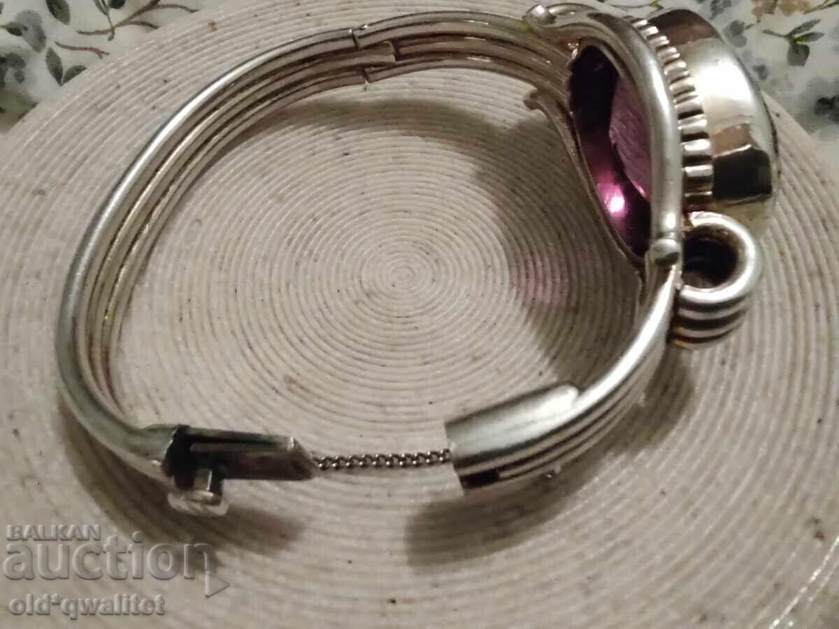 Attractive silver bracelet with a huge Amethyst - 5