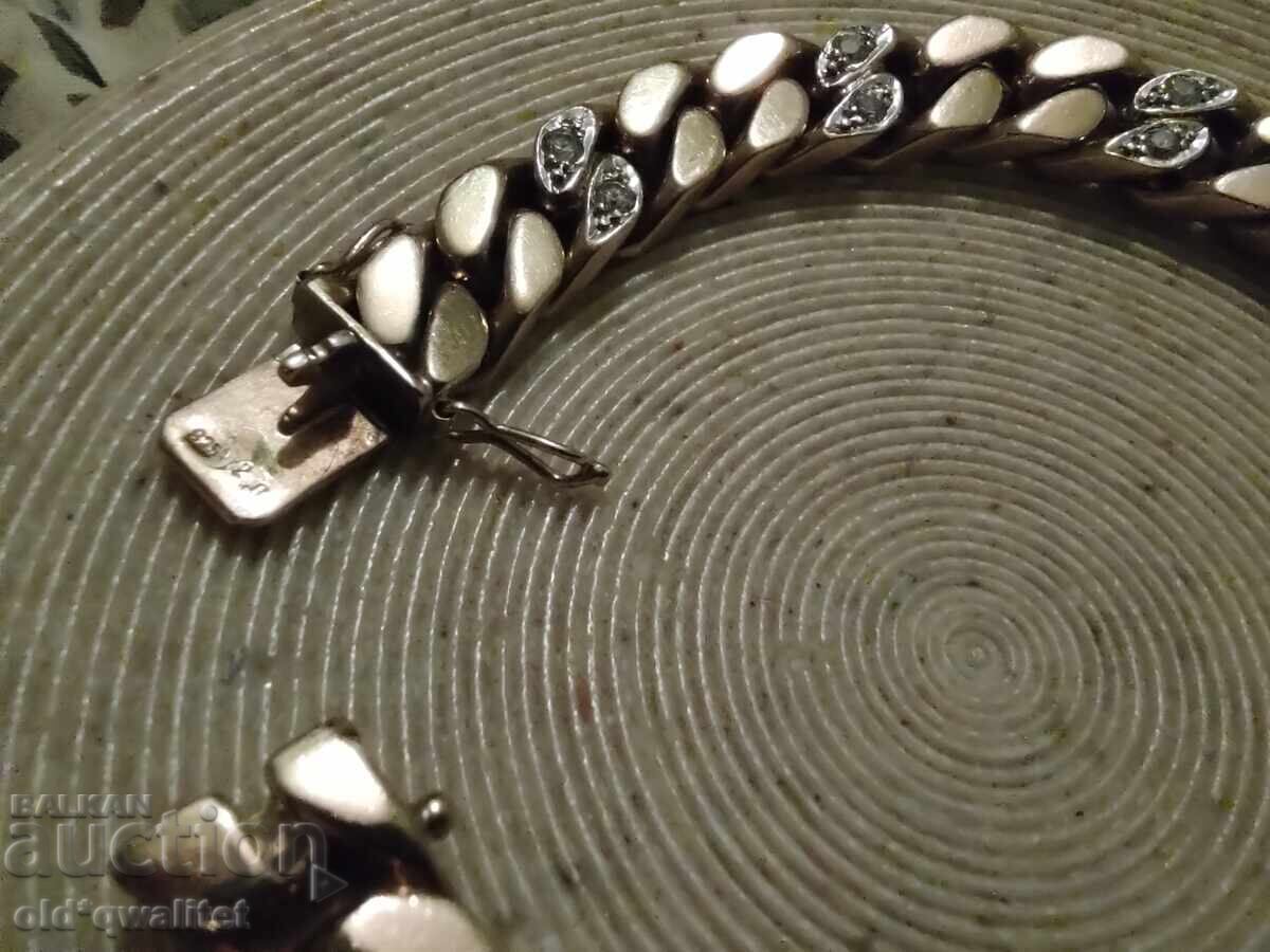 Attractive silver bracelet, with gold plating - 6