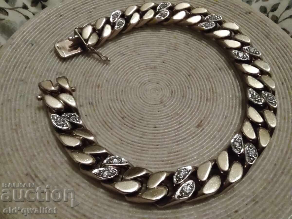 Attractive silver bracelet, with gold plating