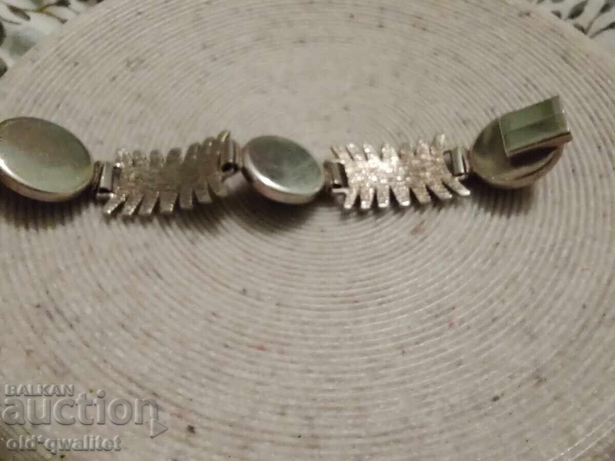 Attractive silver bracelet, gold-plated, with Tiger's Eye - 6