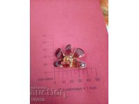 Antique enamel brooch, Gold plated