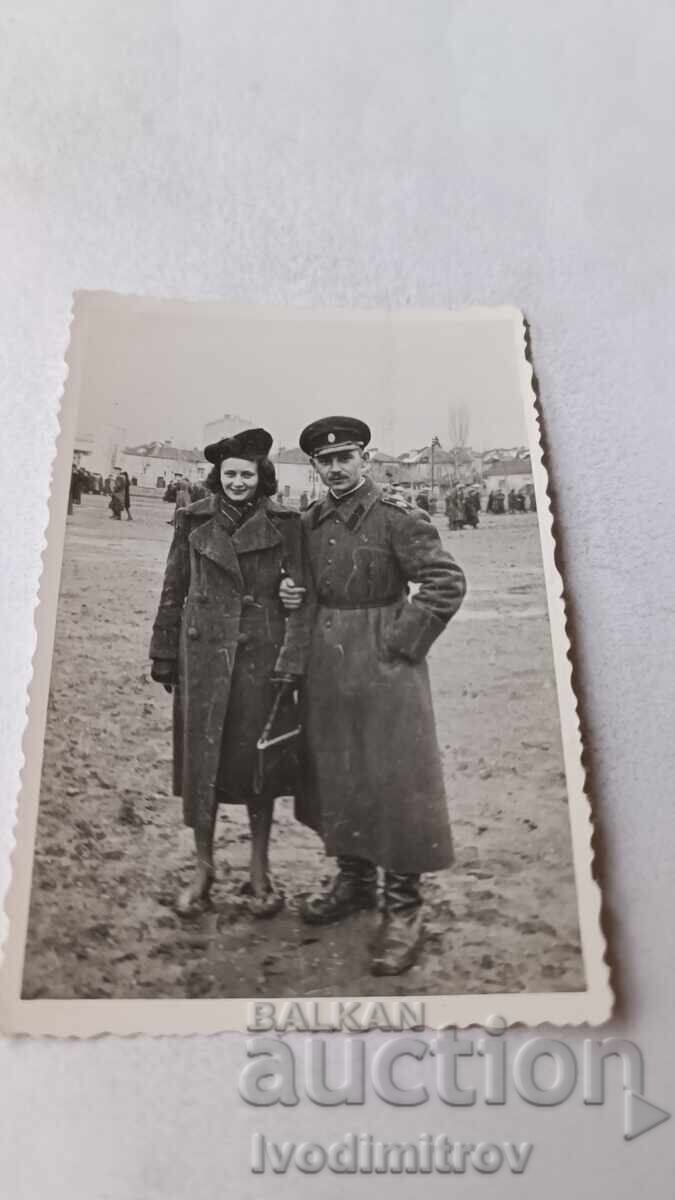 Photo Sofia Officer and Young Woman 1940 Photo Sofia Officer and Young Woman 1940