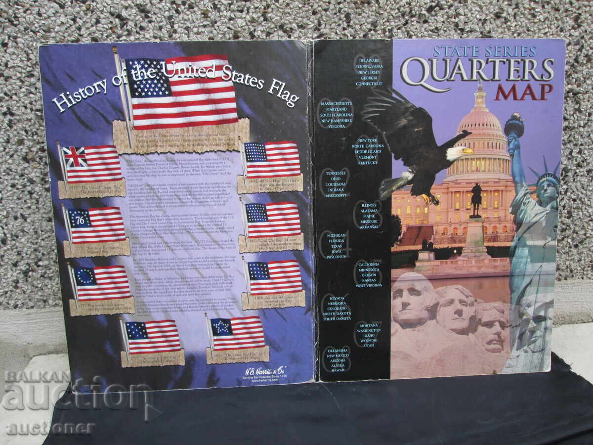 АЛБУМ С КАРТИ НА ЩАТ. КВАРТАЛИ С ПЪЛ. КО-КТ ОТ 50 МОНЕТИ - 5